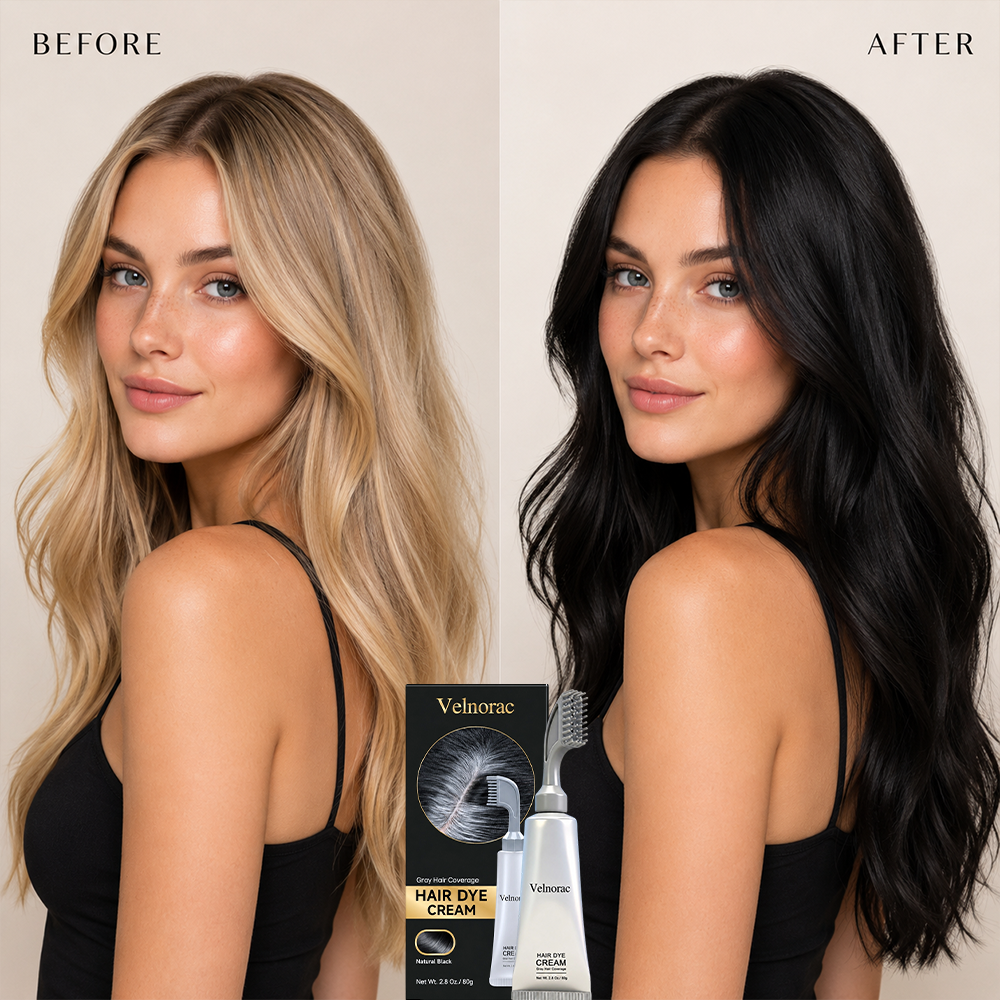 Instant Natural Black Hair Dye Cream – Easy Comb Application & Long-Lasting Color