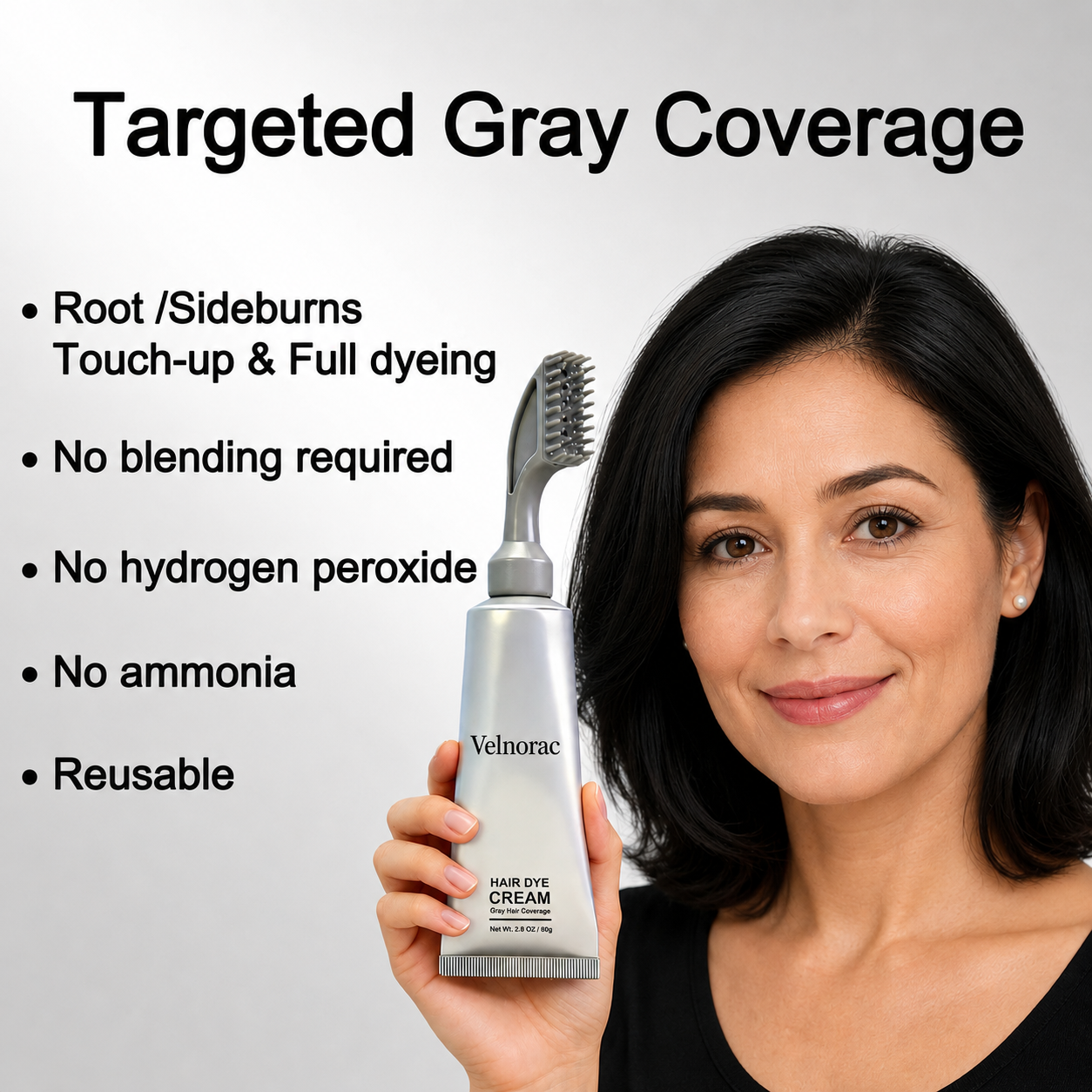 Instant Natural Black Hair Dye Cream – Easy Comb Application & Long-Lasting Color
